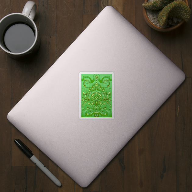 grass green mandala style pattern by weilertsen